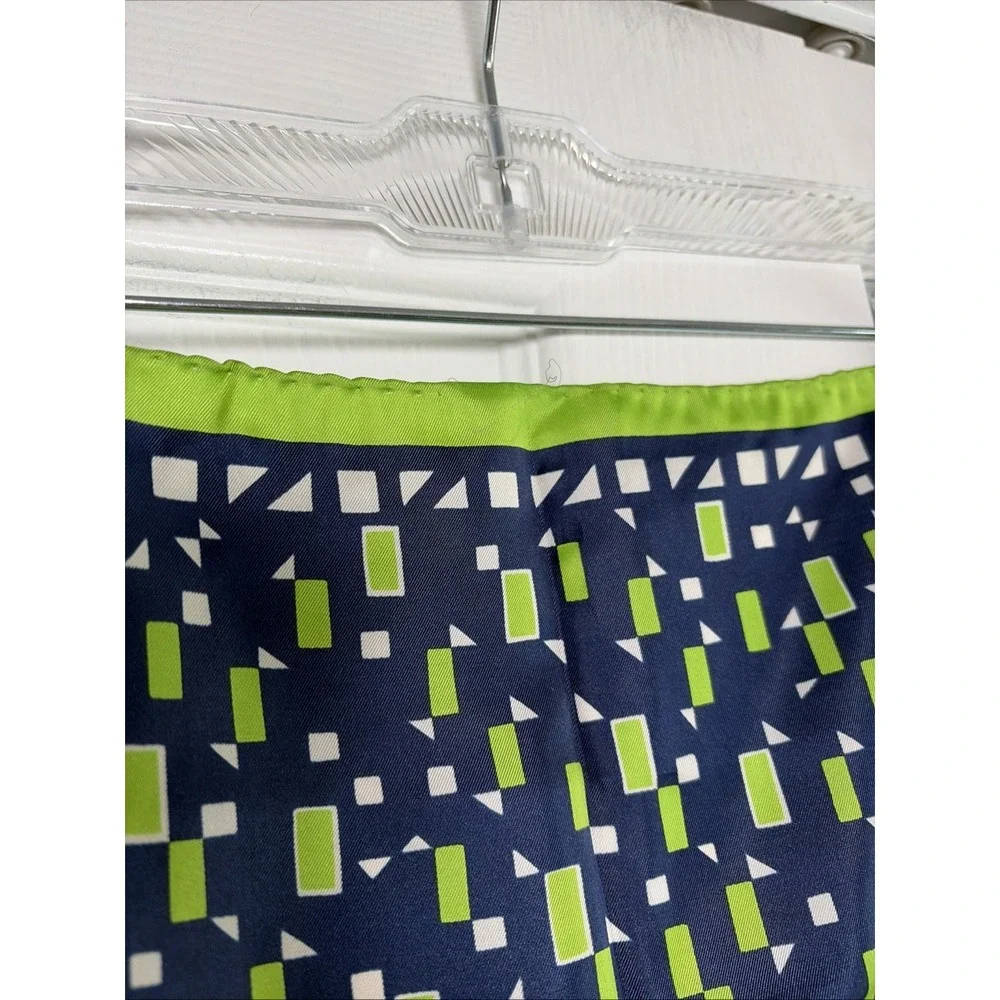 Lady‎ Heritage Geometric Print Scarf Womens Mod Japan Rolled Hem Retro